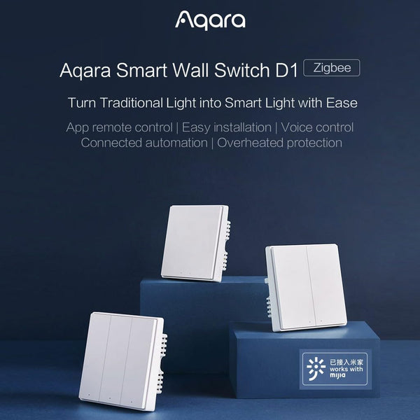 Aqara Smart Switch D1 Double Rocker Black No Neutral