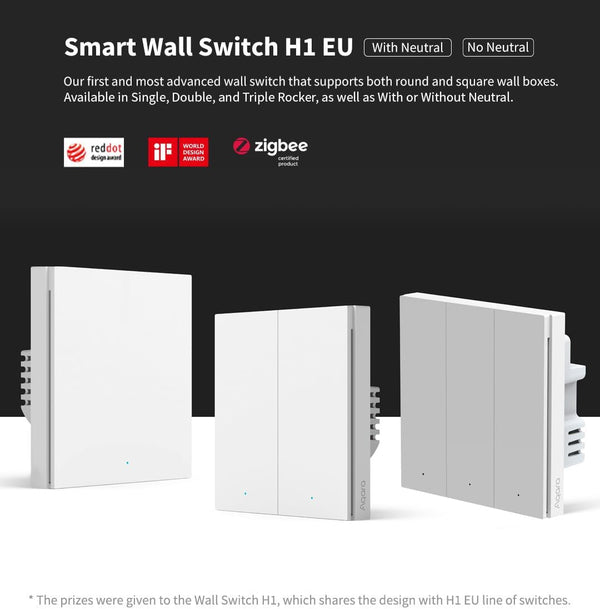 Aqara Smart Switch H1 Triple Rocker White No Neutral
